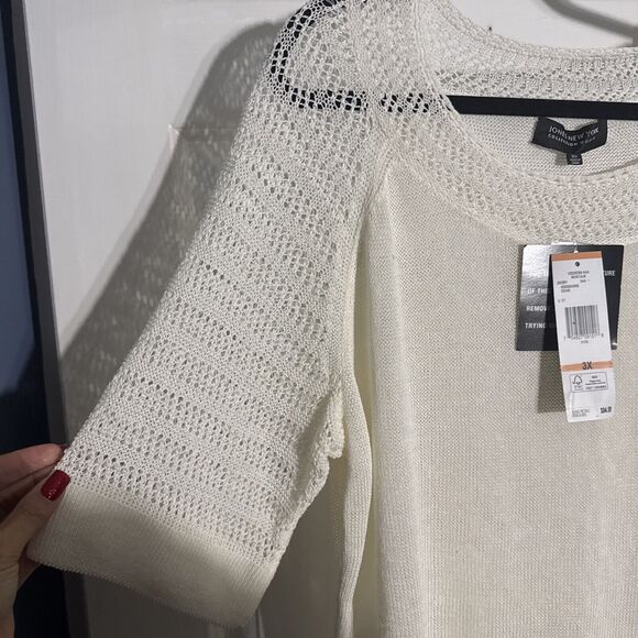 NWT - Vintage Jones New York White Sweater - 3X - Picture 3 of 6